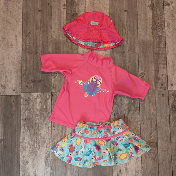 UV Skins, 3 Piece Swim Set w/Hat, Sz 5